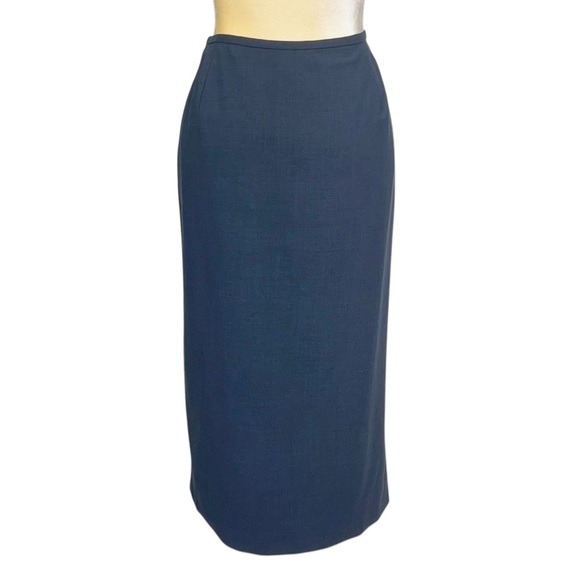 Vintage Brooks Brothers Lightweight Wool Skirt Navy Blue Size 4 Side Slit EUC - Picture 3 of 6